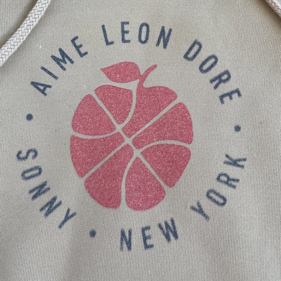 Aimé Leon Dore ALD Tan Hoodie Women's Medium Zip Front Sweatshirt 7-Years-Old - Picture 2 of 12